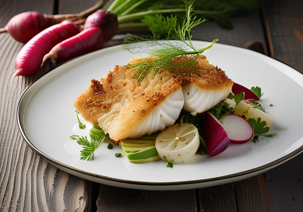 Backfisch in Mandelpanade mit Kartoffel-Radieschen-Salat