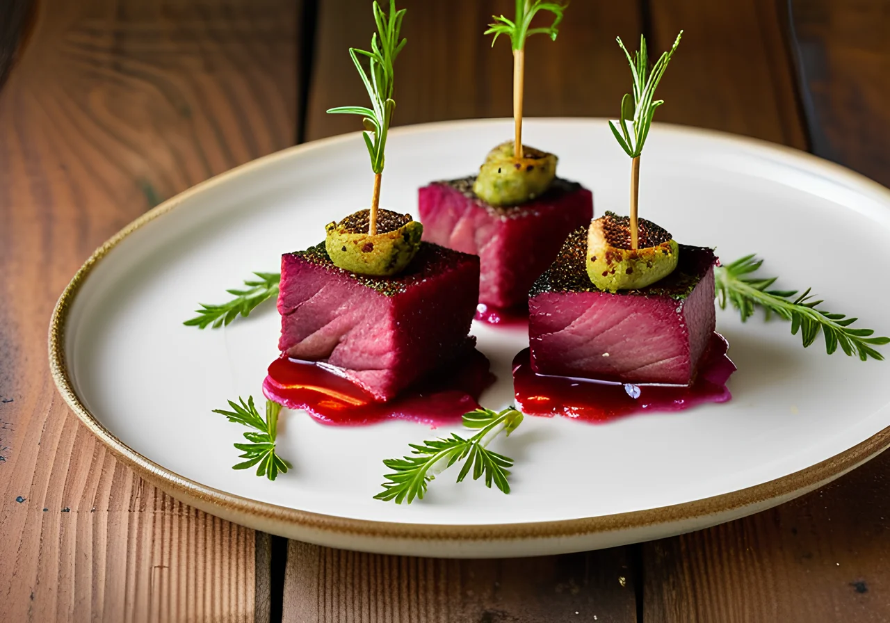 Celeriac and Beet Tartare with Pheasant Breast