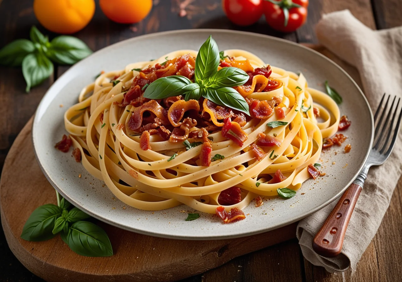 Pasta with Pancetta and Sun-Dried Tomatoes