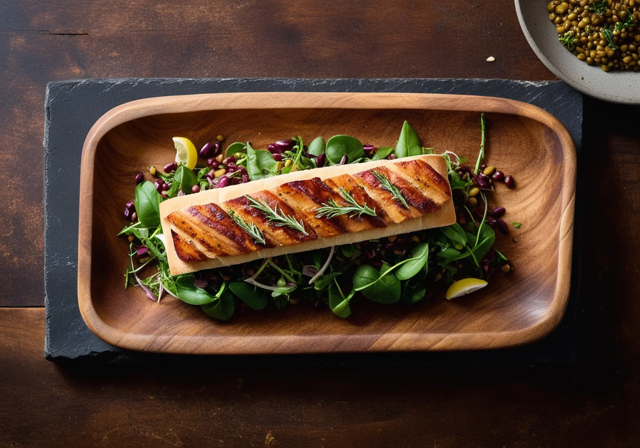 Red Mullet with Lentils and Salad