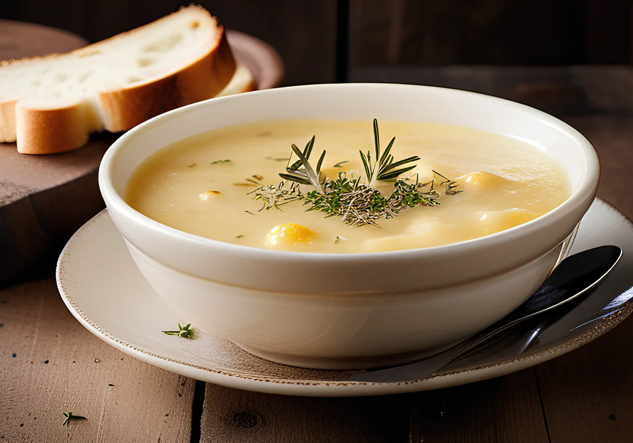 Onion Soup with Cheese Baguette
