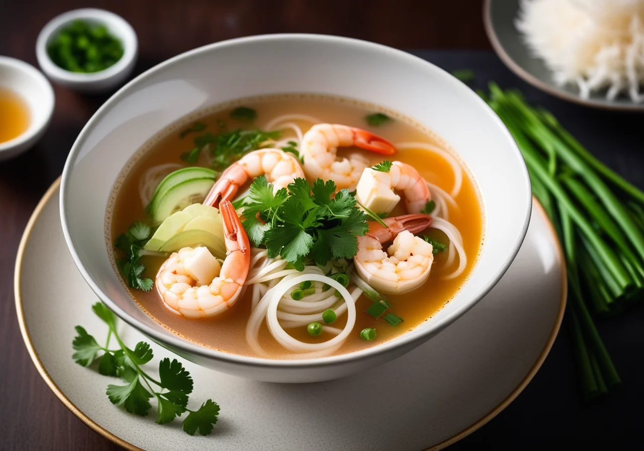 Singapore Shrimp Soup with Noodles