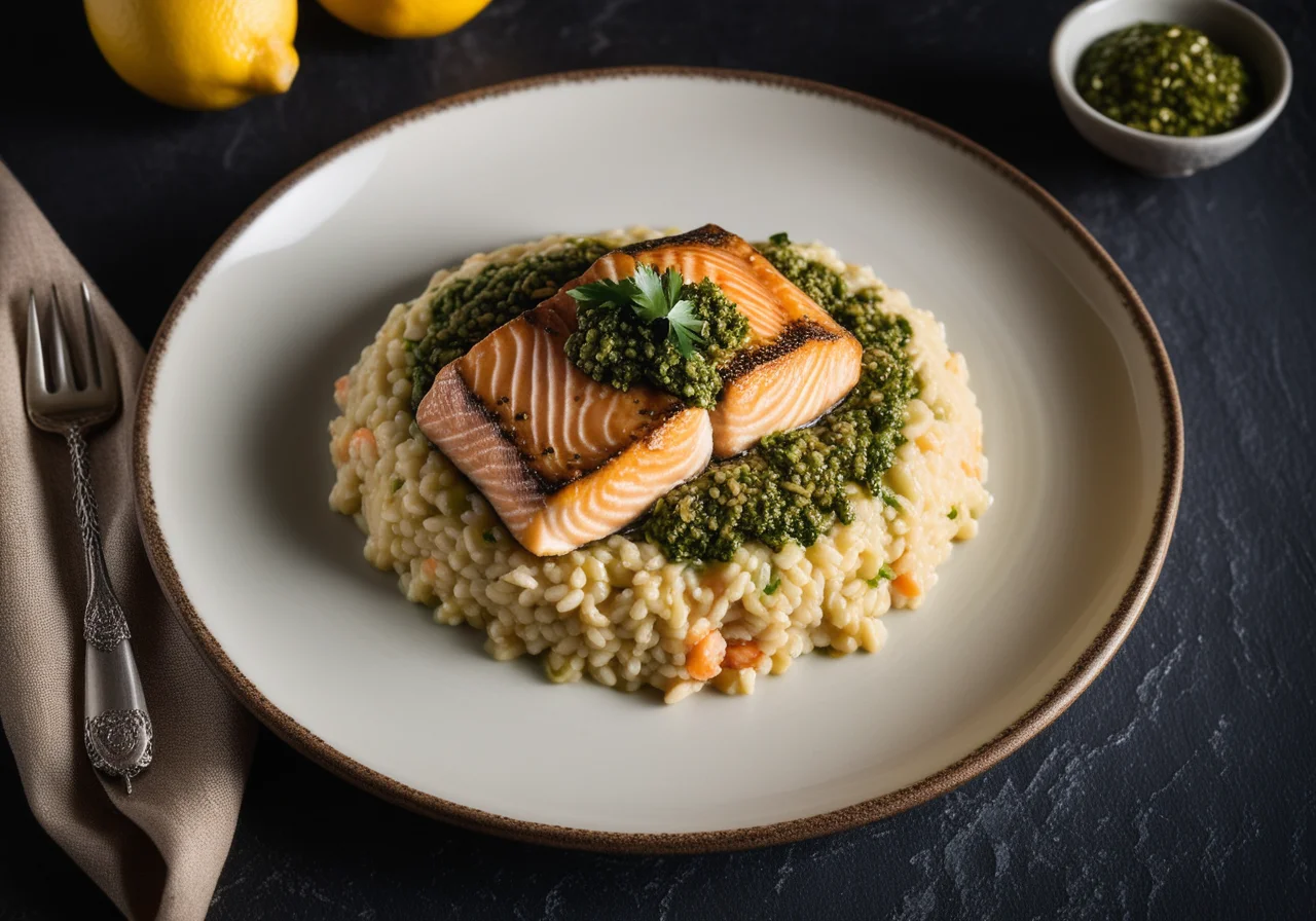 Salmon Trout on Pearl Barley Risotto