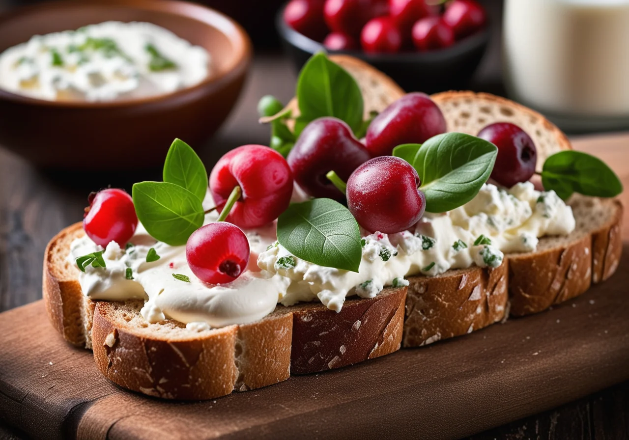 Ham with Cottage Cheese and Lingonberries