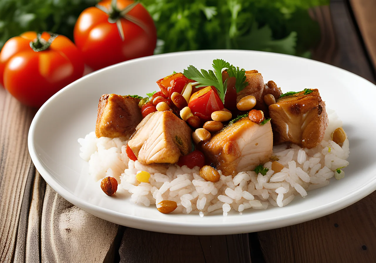 Chicken on Rice with Tomatoes