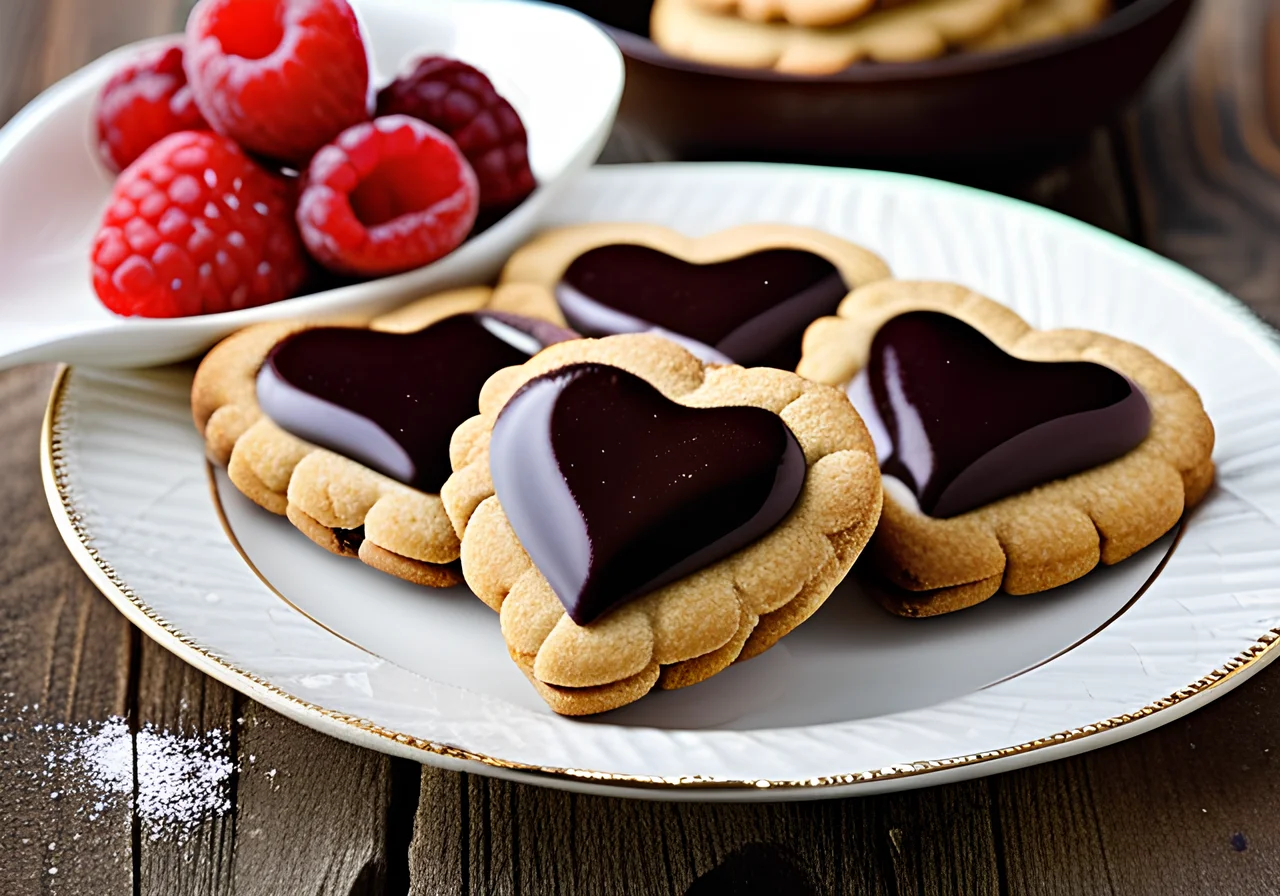 Heart-Shaped Chocolate-Filled Cookies