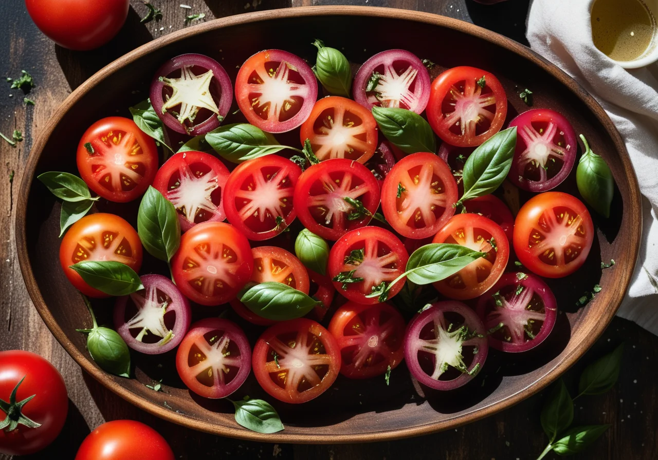 Tomato Onion Salad with Basil