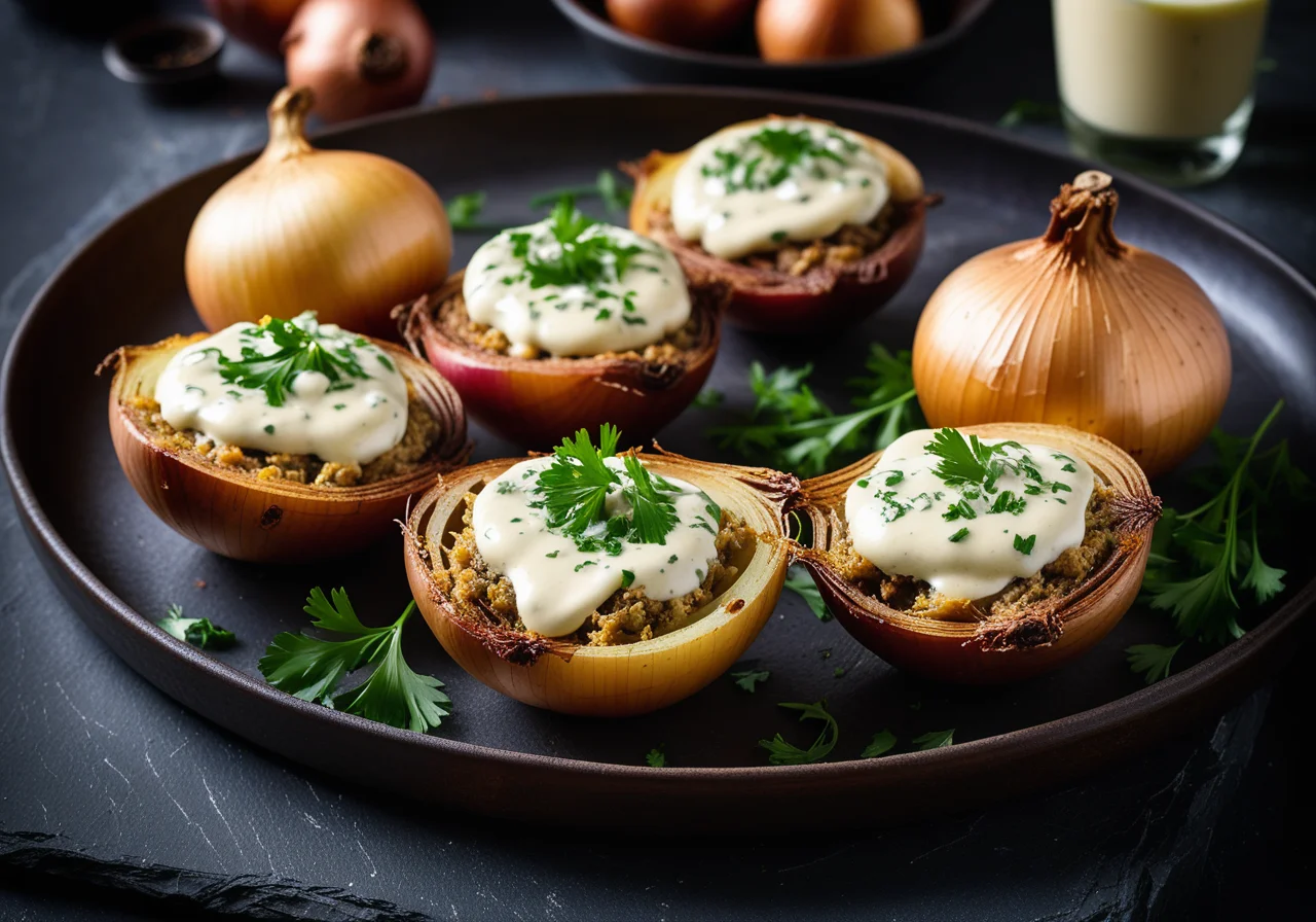 Stuffed Onions with Ground Meat and Herbs