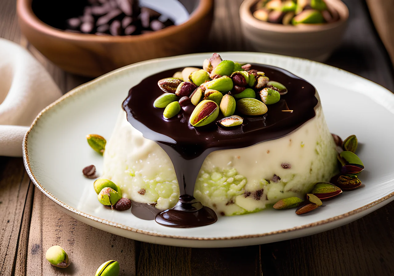 Sweet Pistachio Rice with Chocolate