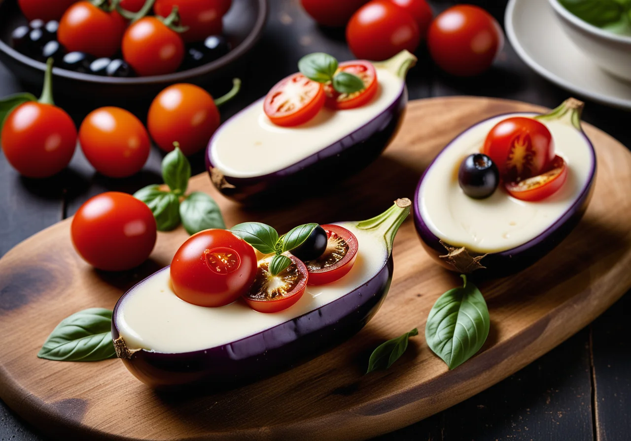Mozzarella‑filled Eggplant