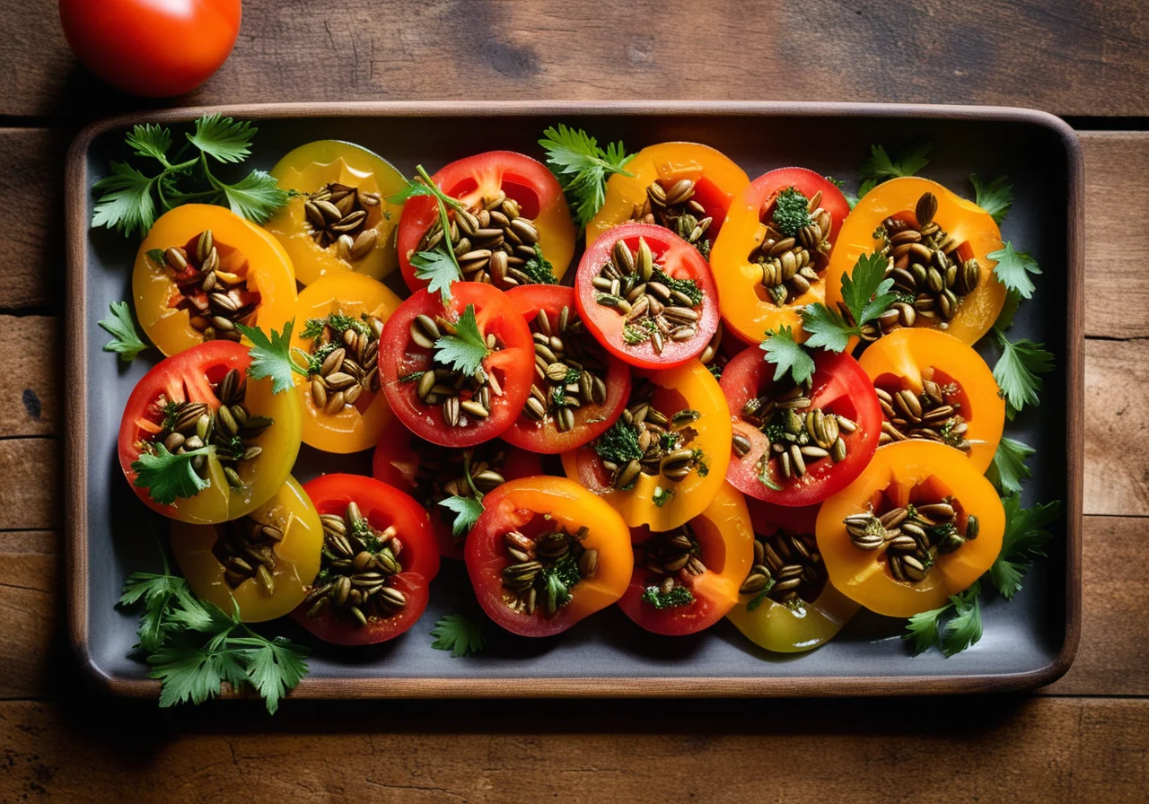 Tomato Salad with Grape Leaves