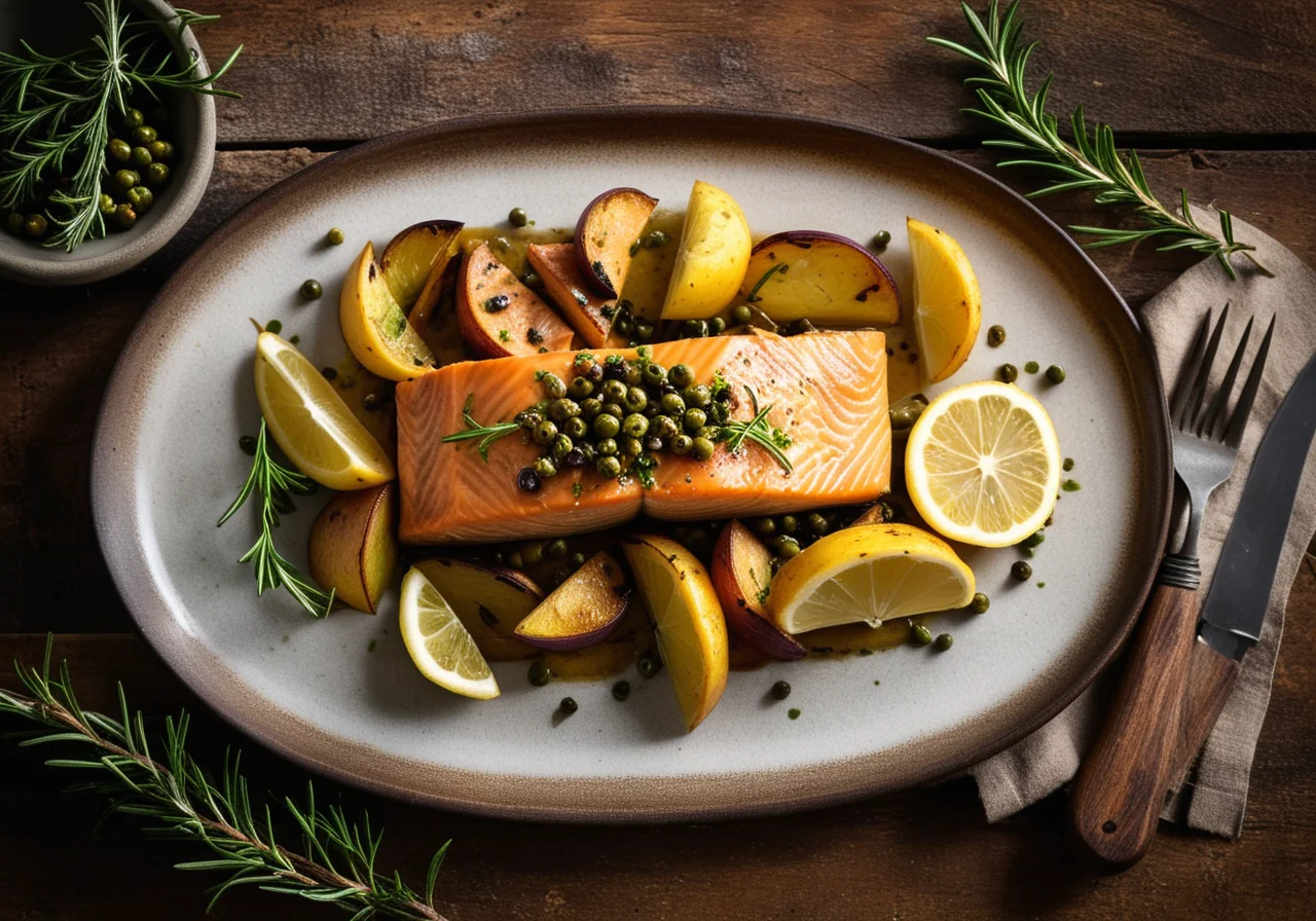 Salmon Fillets with Capers and Potatoes
