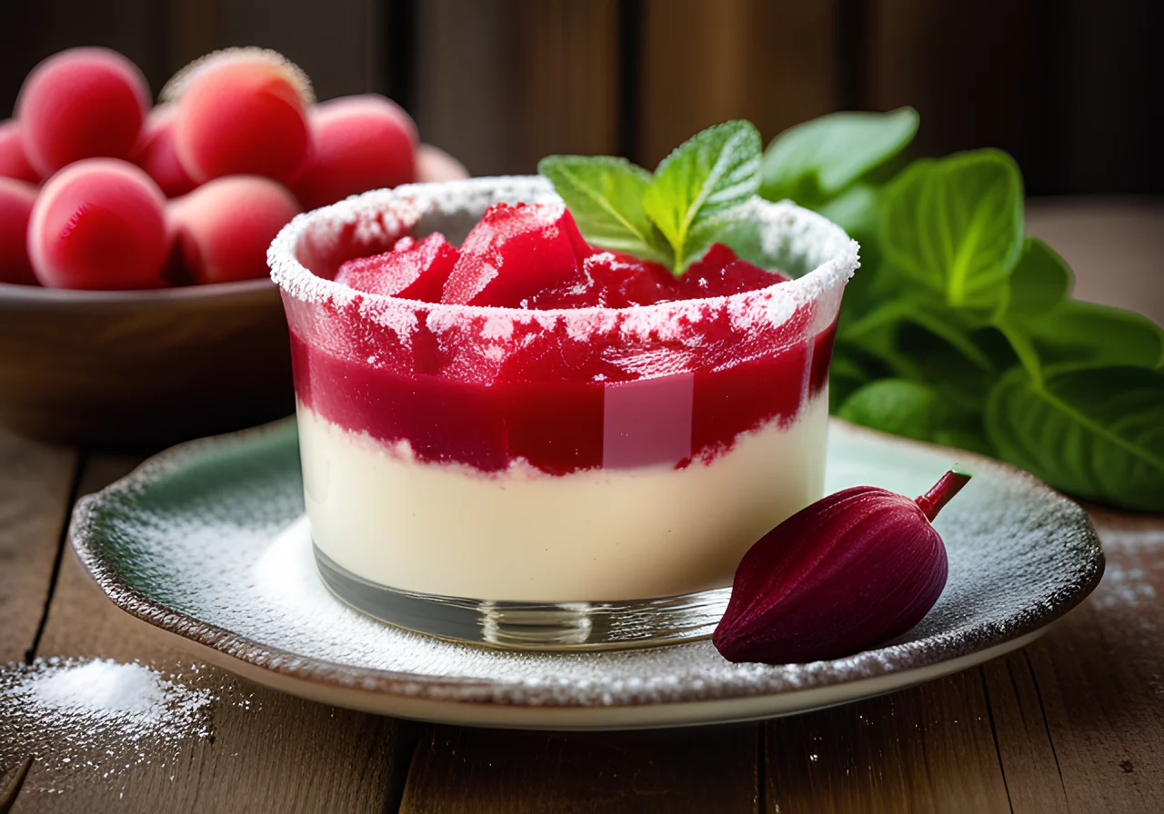 Vanilla Pudding with Rhubarb