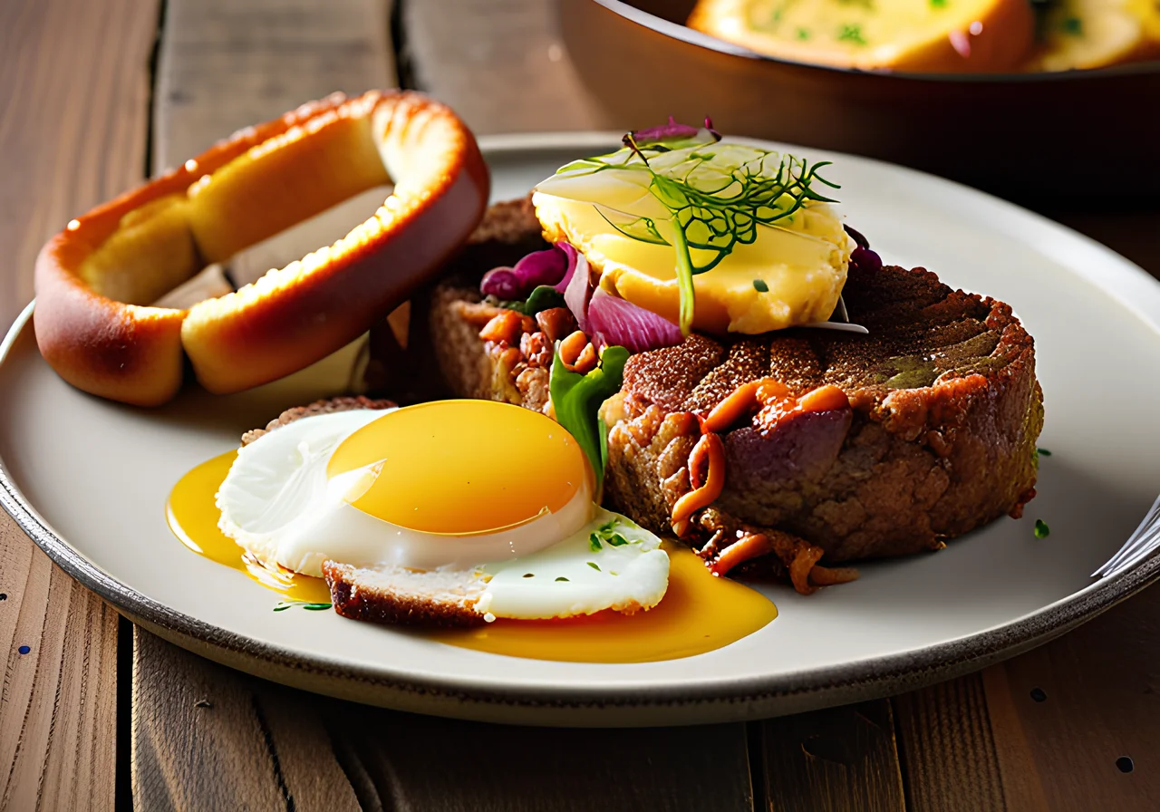 Pan‑fried Bavarian Meatloaf with Egg