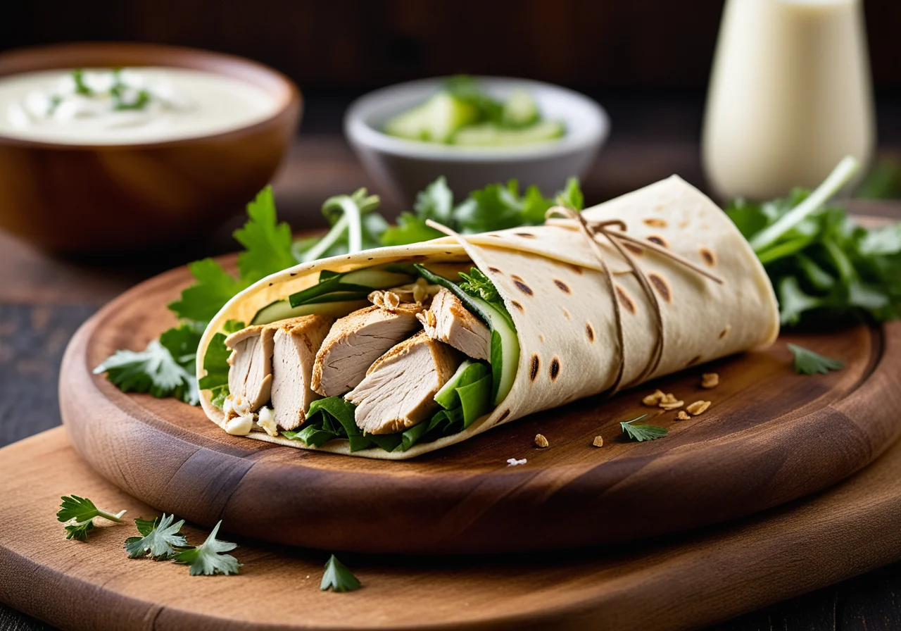 Chicken Wraps with Yogurt Sauce