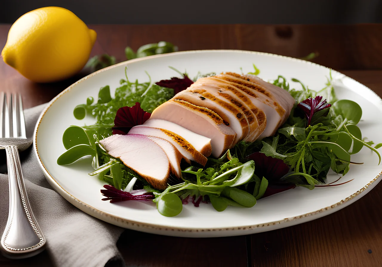 Turkey Strips with Mixed Leaf Salad