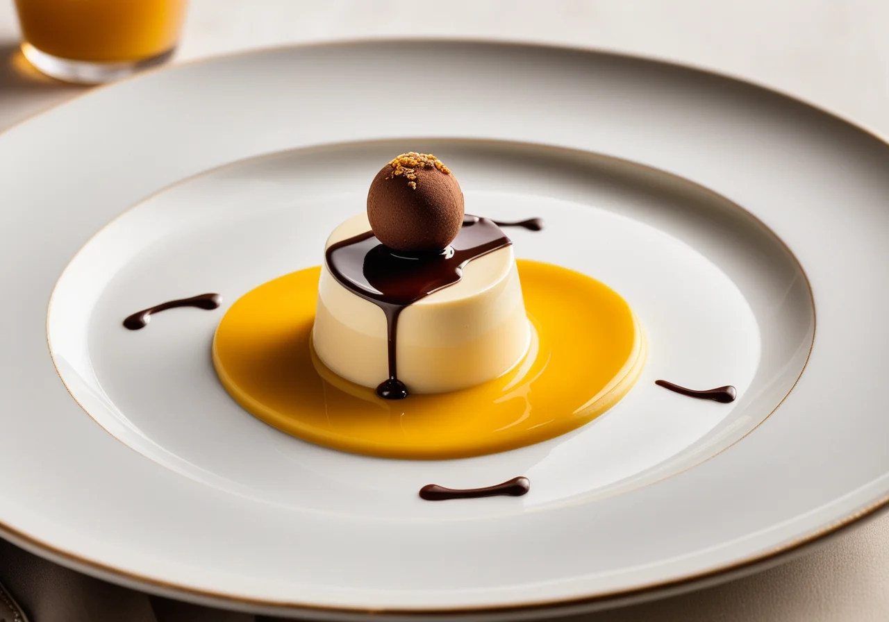 Panna cotta with Saffron Honey Sauce