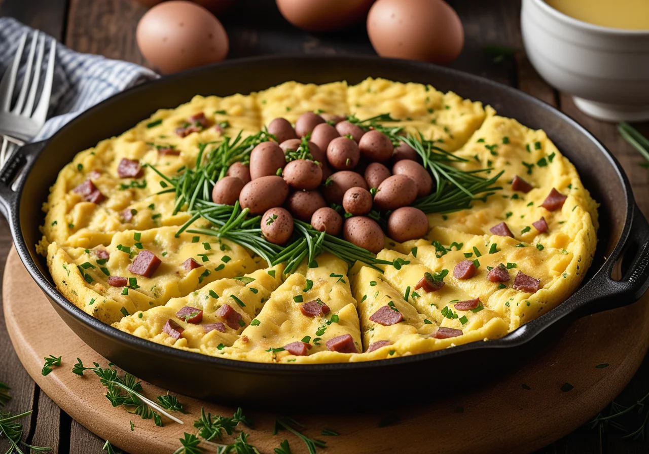 Omelette with Potatoes and Sausage