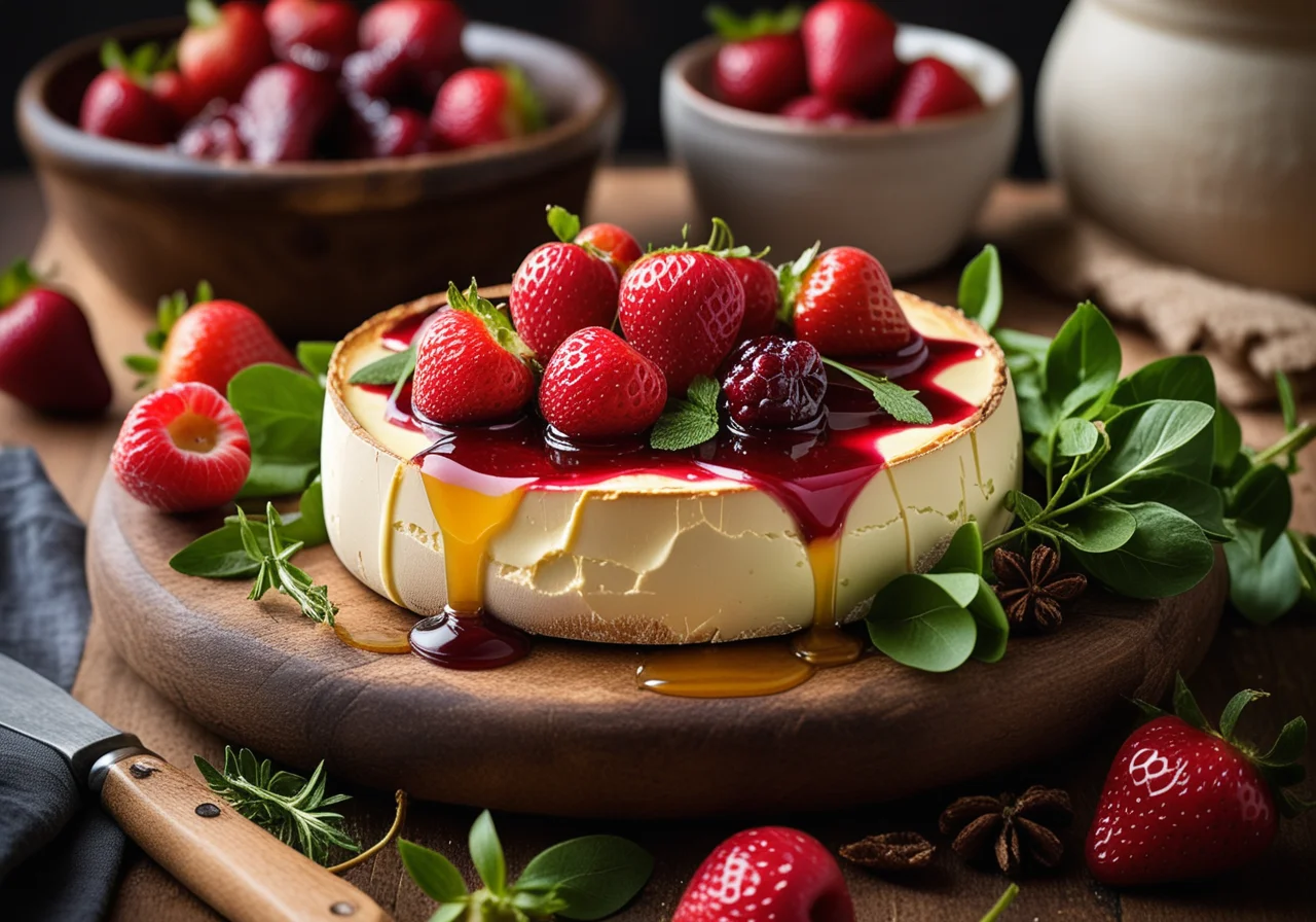 Baked Camembert with Strawberry Relish