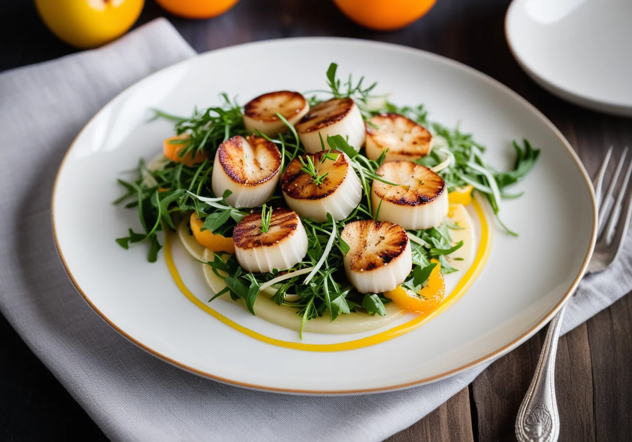 Fennel Apple Salad with Scallops