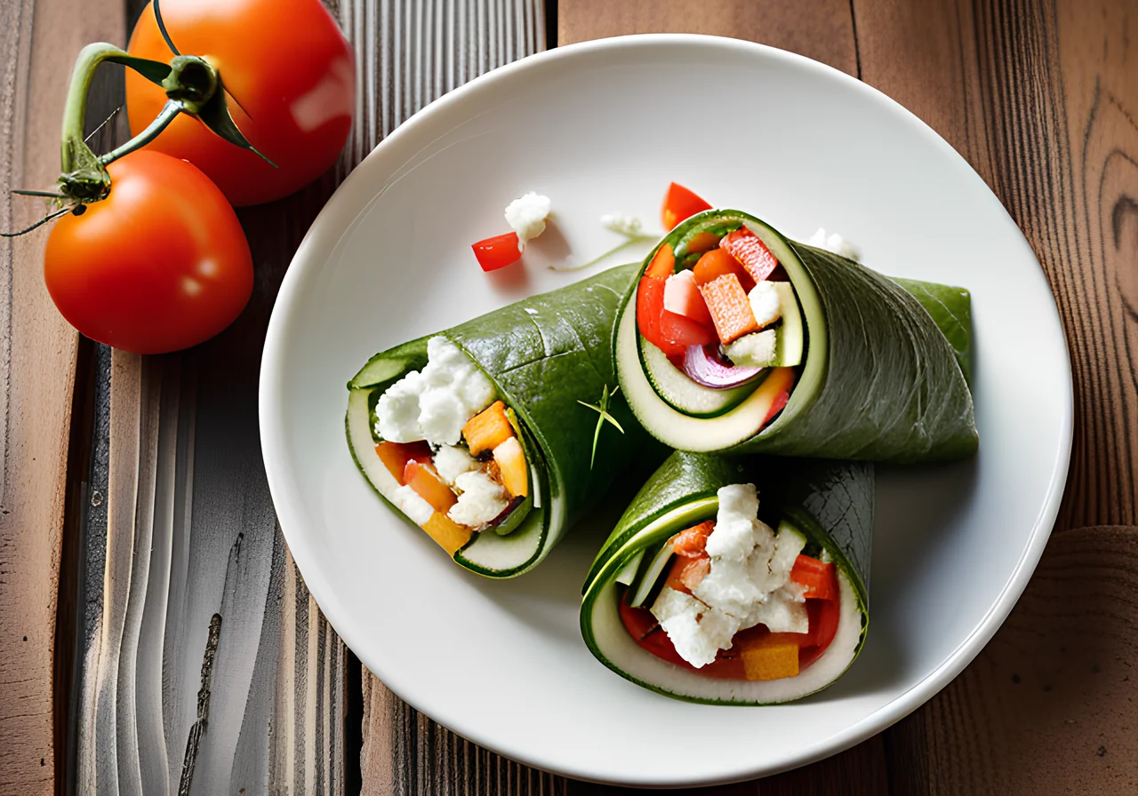 Wraps with Feta and Vegetable Filling