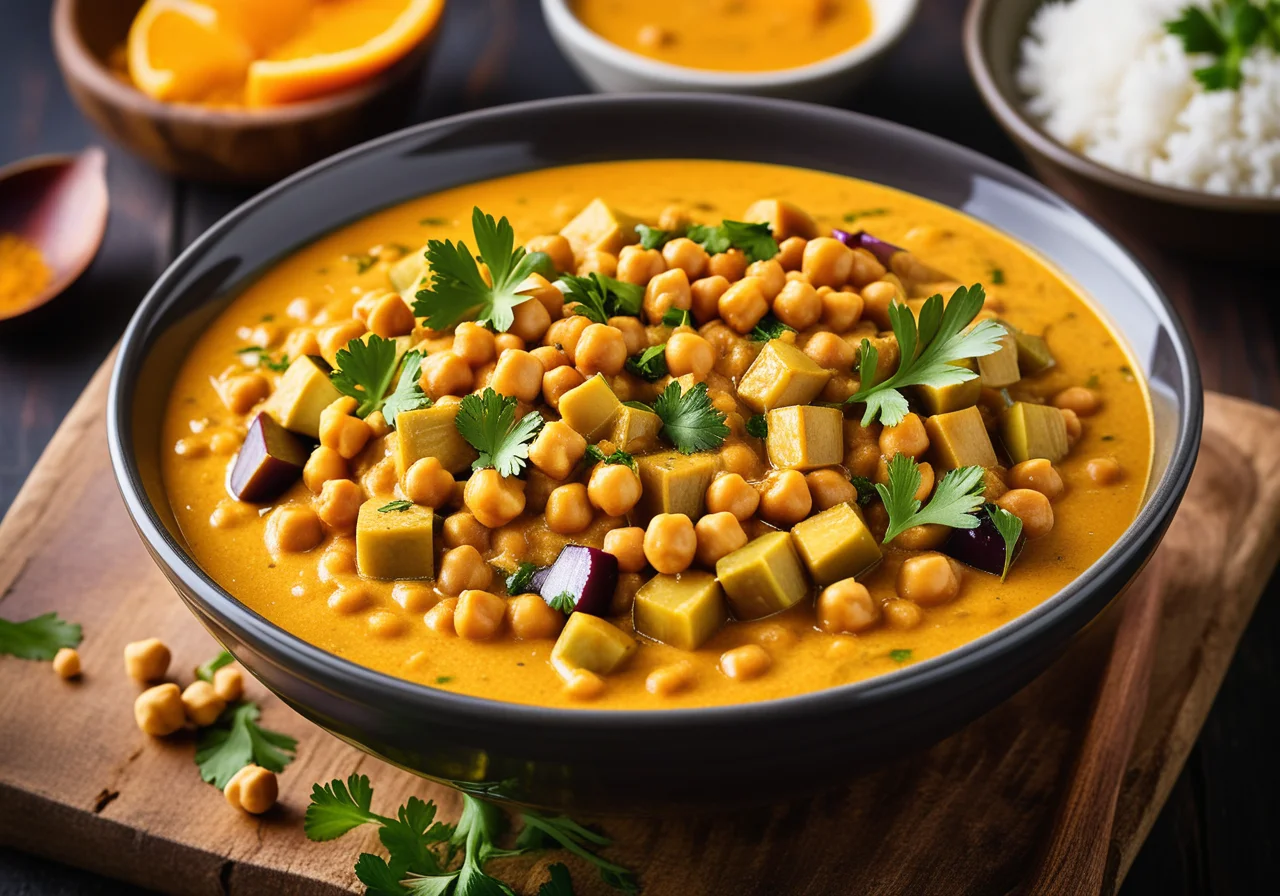 Curry with Eggplant and Chickpeas