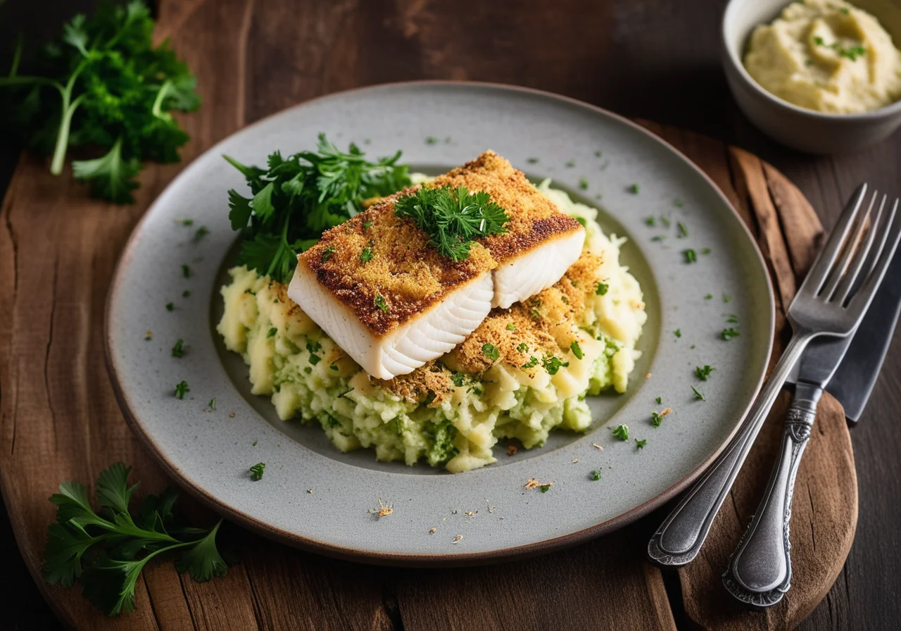 Pikeperch Fillet with Olive Crust