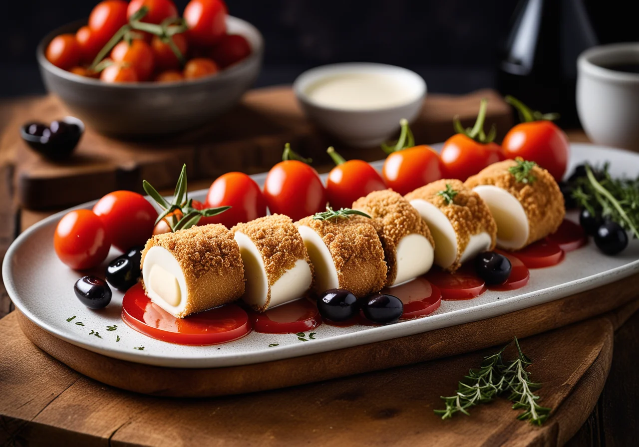 Veal Schnitzel with Mozzarella Filling and Cherry Tomatoes