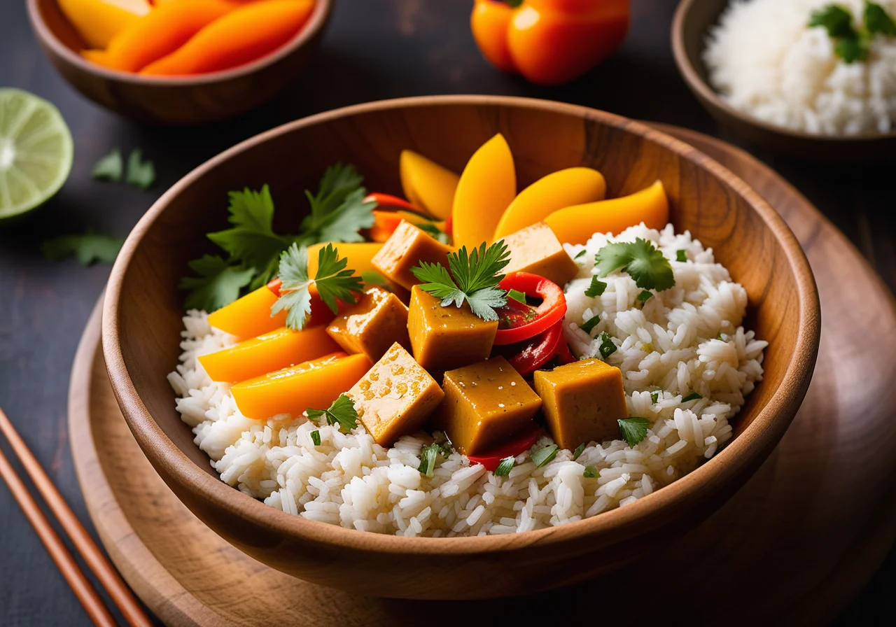 Red Curry Thai Style with Tofu and Vegetables
