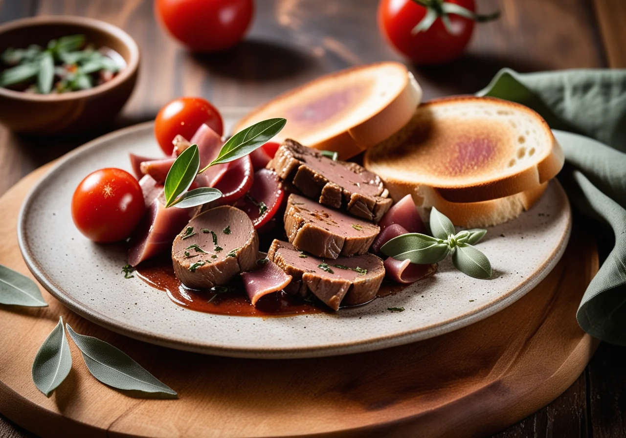 Chicken Liver with Tomatoes and Parma Ham