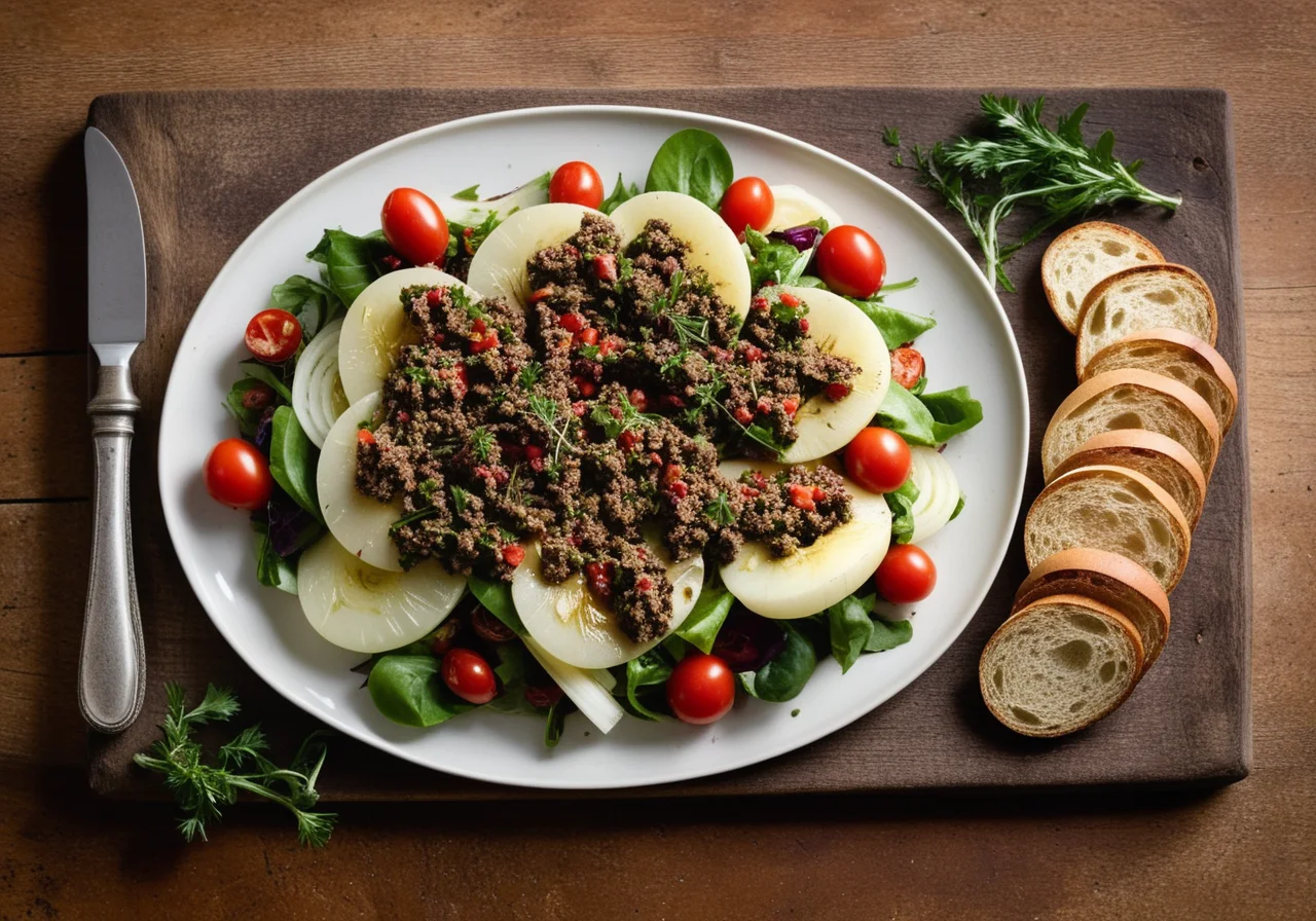 Vegetable Salad with Olive Cream (Tapenade)