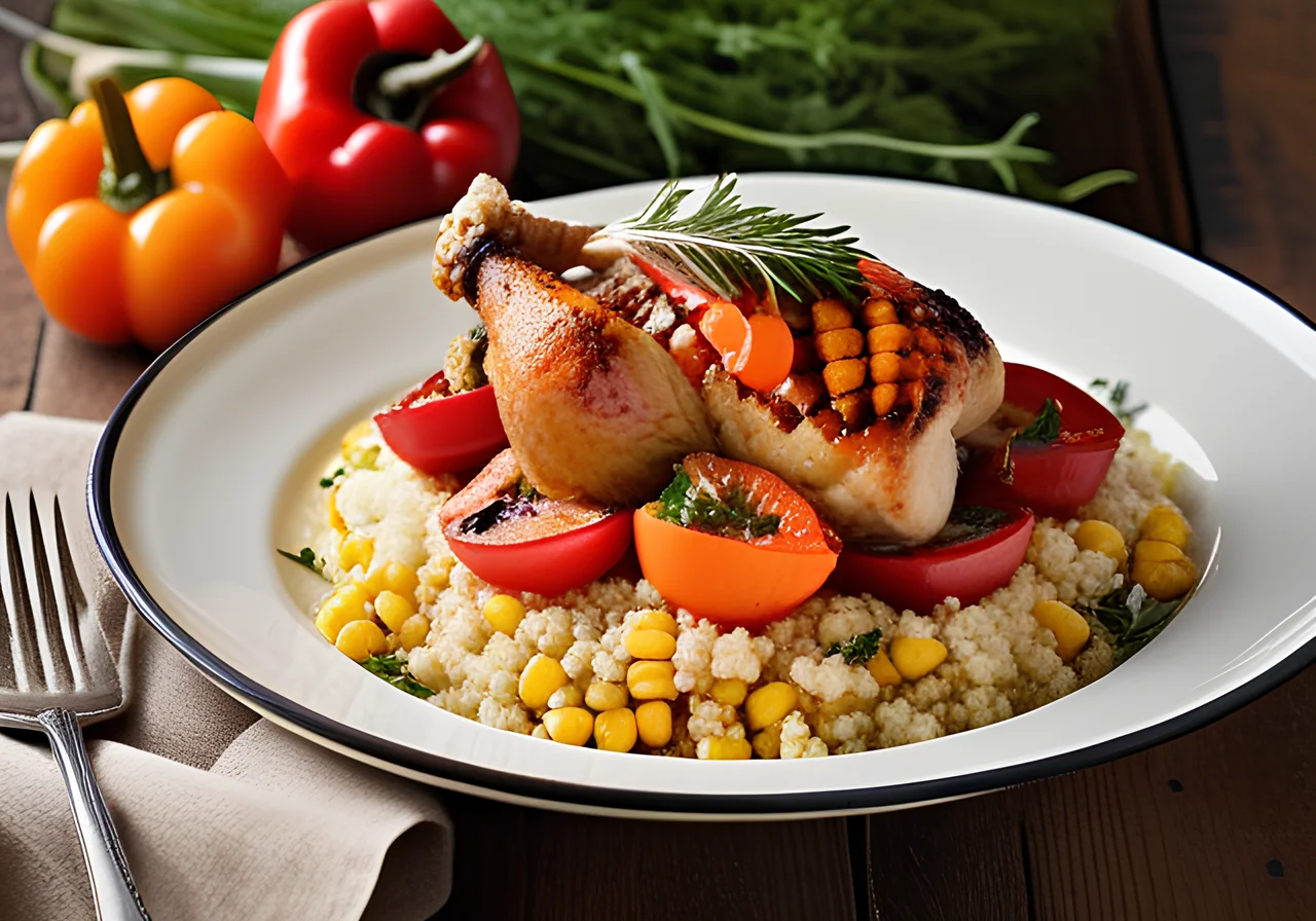 Corn Chicken with Couscous and Vegetables