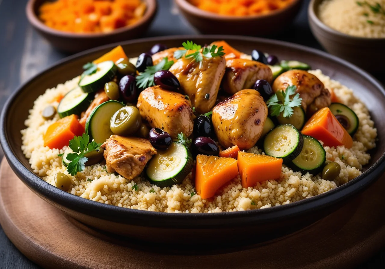 Tajine with Chicken, Vegetables, Olives and Lemon