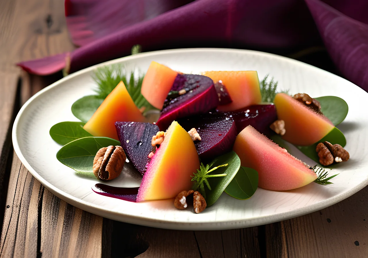 Field Salad with Melon and Red Beet
