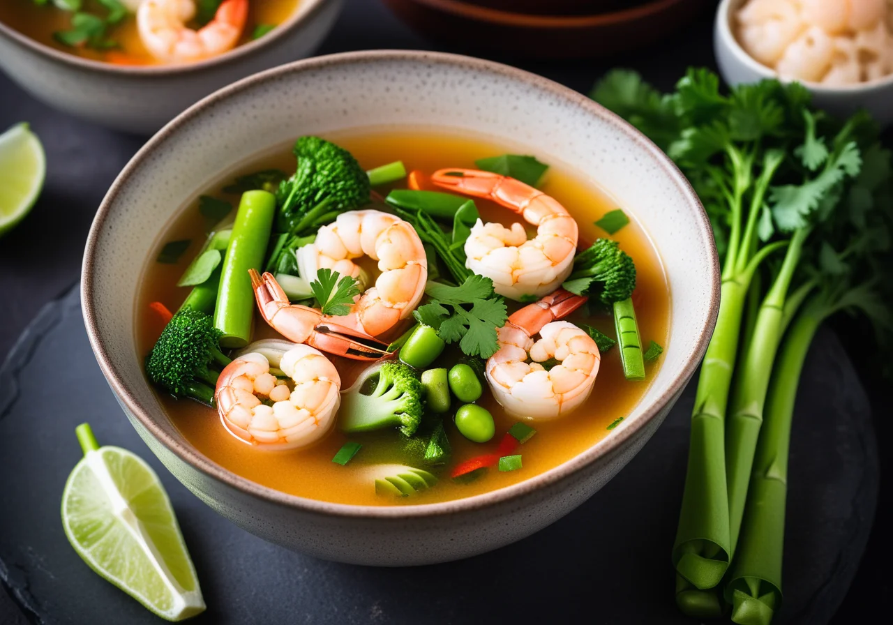 Vegetable Shrimp Soup Thai Style