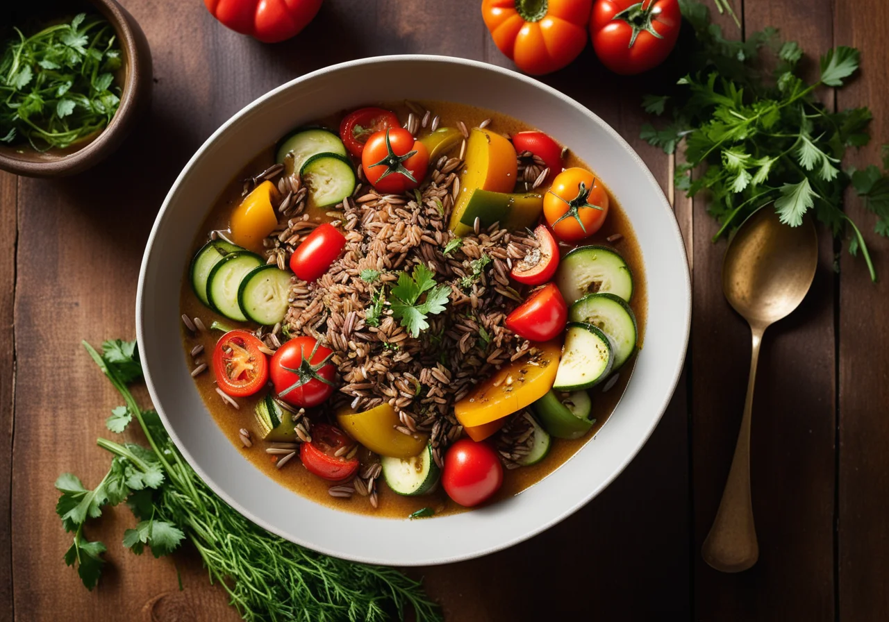 Stewed Vegetables with Wild Rice