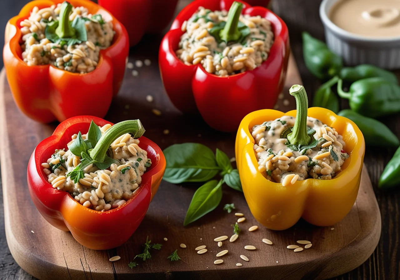 Bell Pepper with Bean and Pea Filling