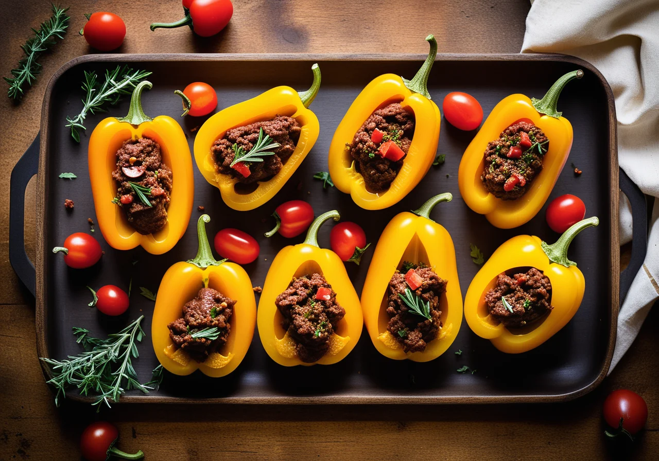 Stuffed Peppers and Eggplants with Dried Fruit