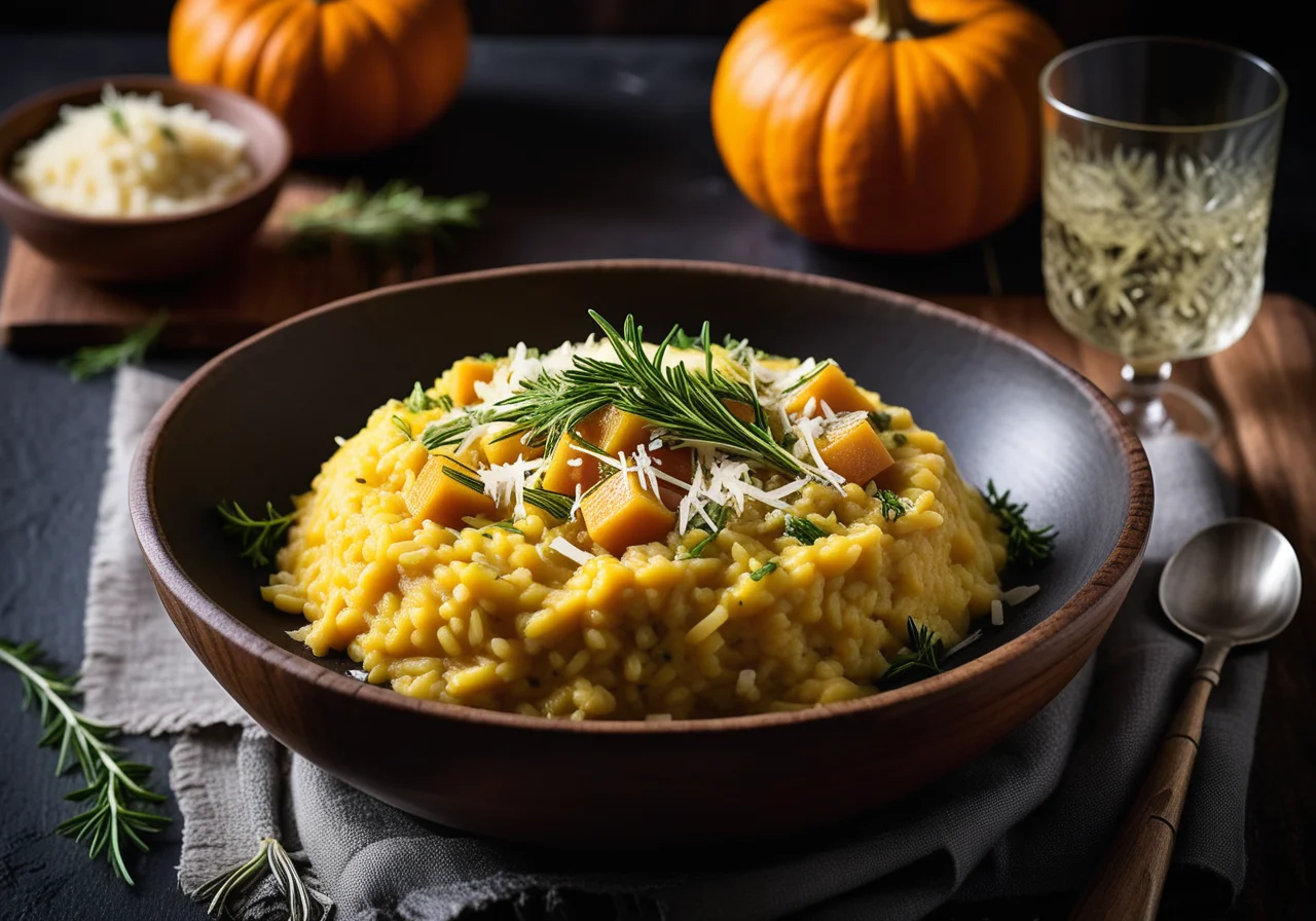 Risotto with Pumpkin, Leek and Herbs