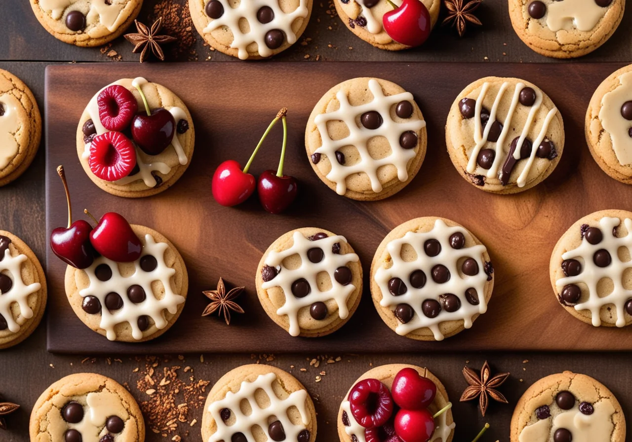 Vier Plätzchensorten (aus einem Rührteig)