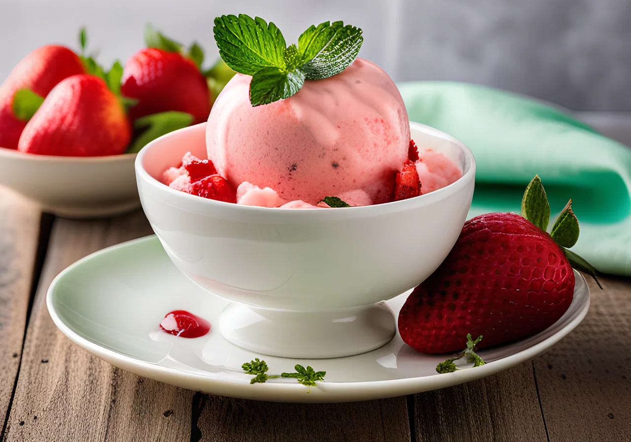 Strawberry Sour Cream Ice