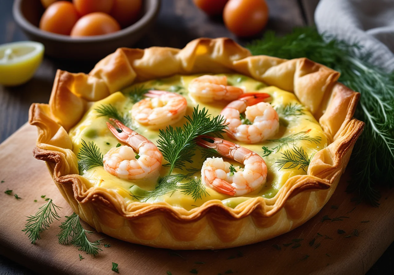 Shrimp Omelette in Filo Pastry