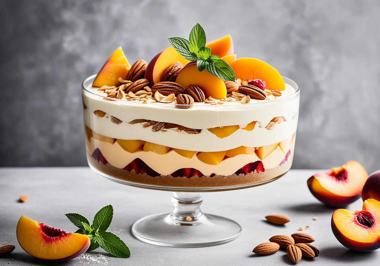 Peach-Amaretto Trifle