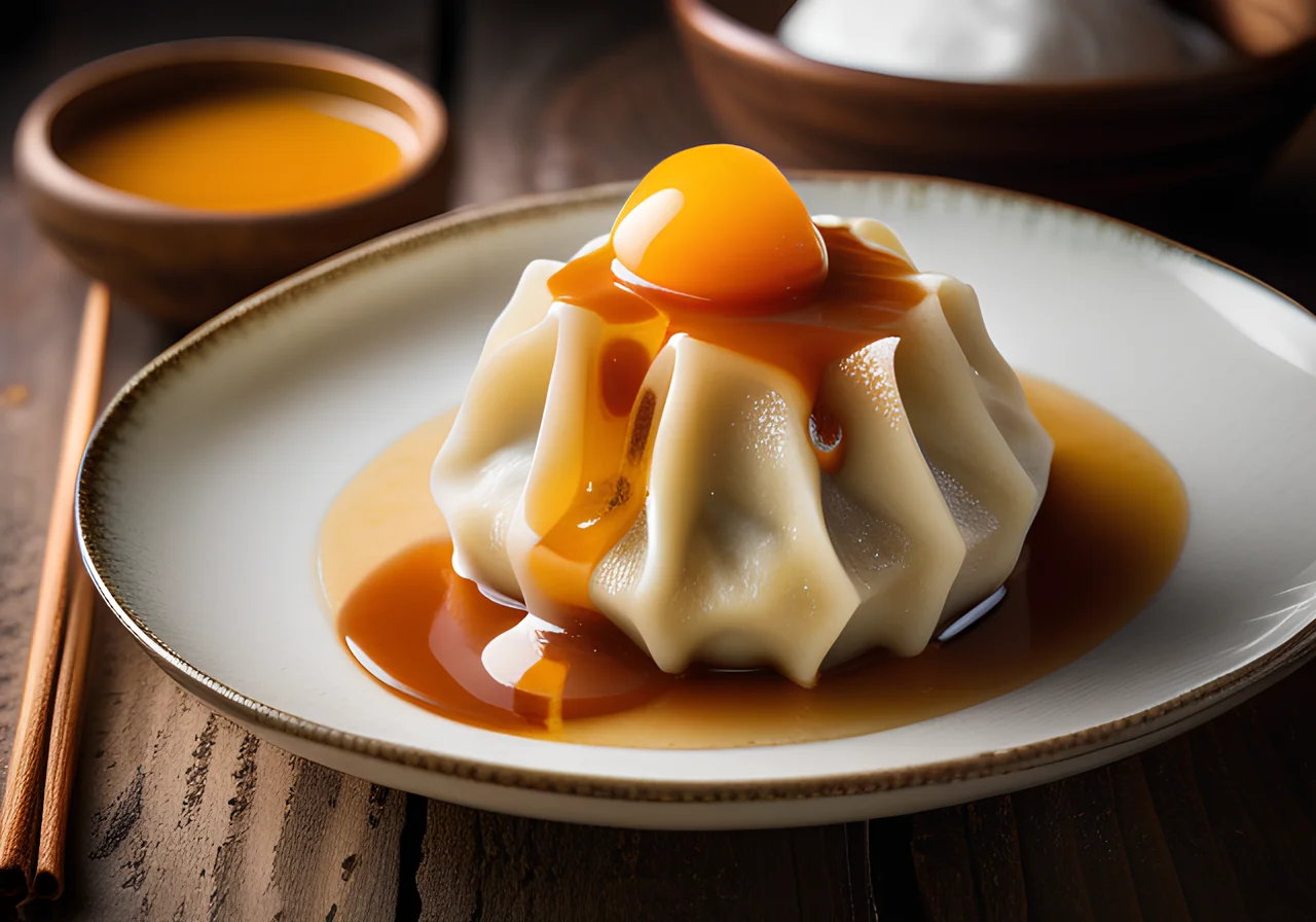 Steamed Dumplings with Vanilla Sauce