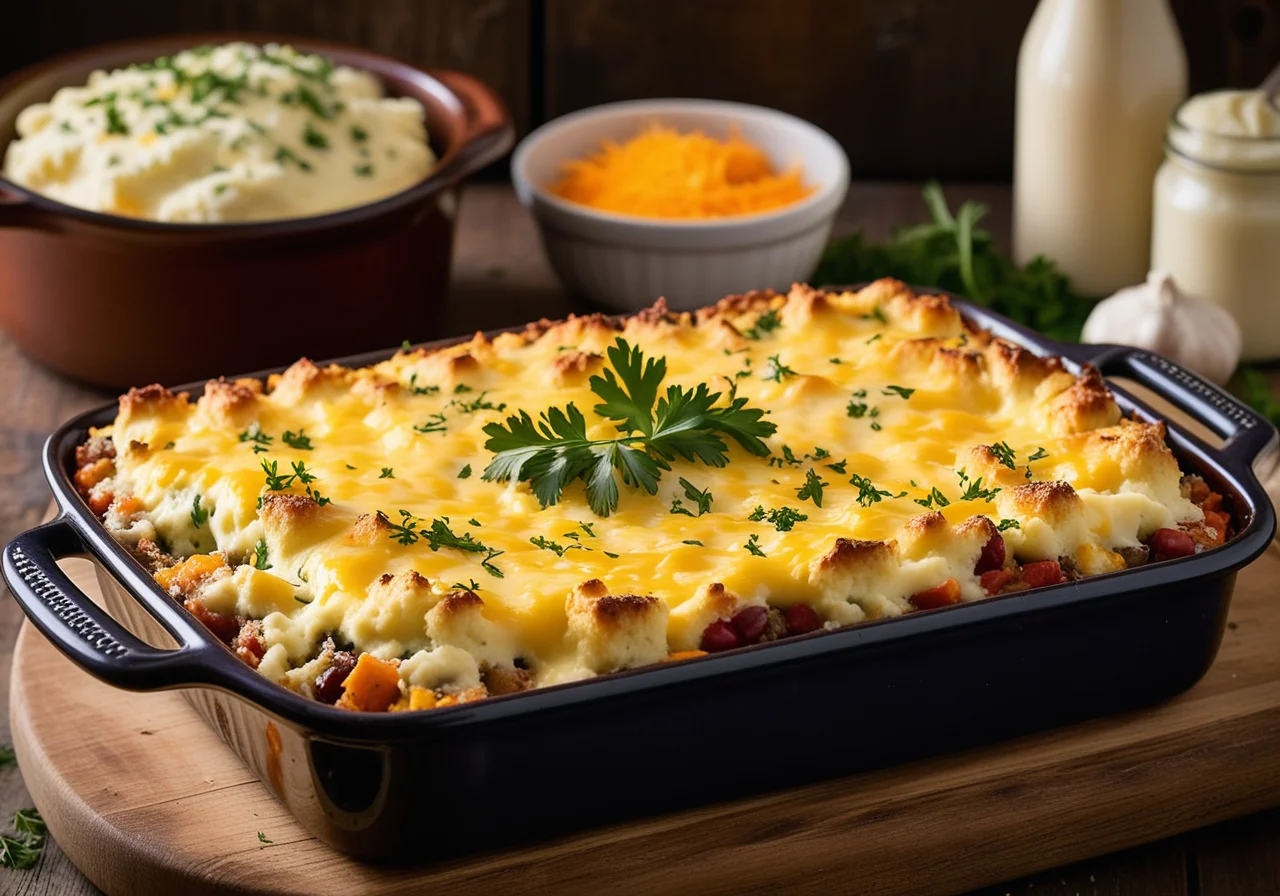 Vegetable Casserole with Mashed Potato Topping