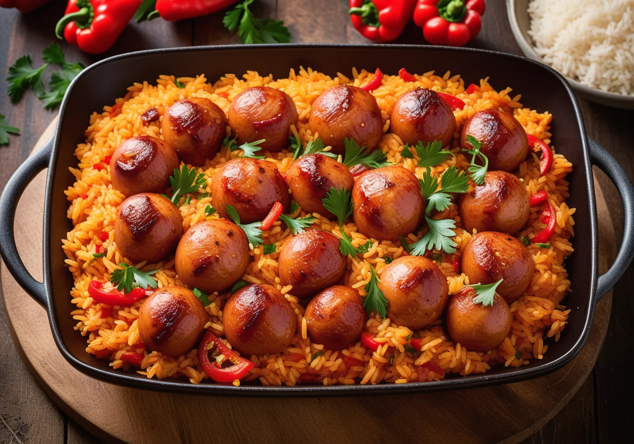 Spanish Rice Pan with Chorizo and Eggs