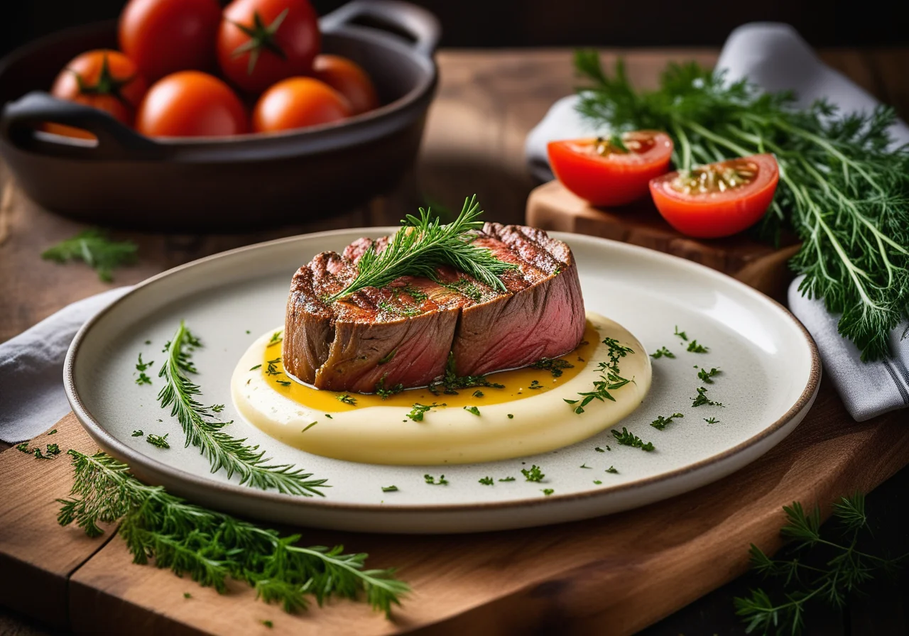 Barschfilet auf Tomatenbutter mit Waldklee