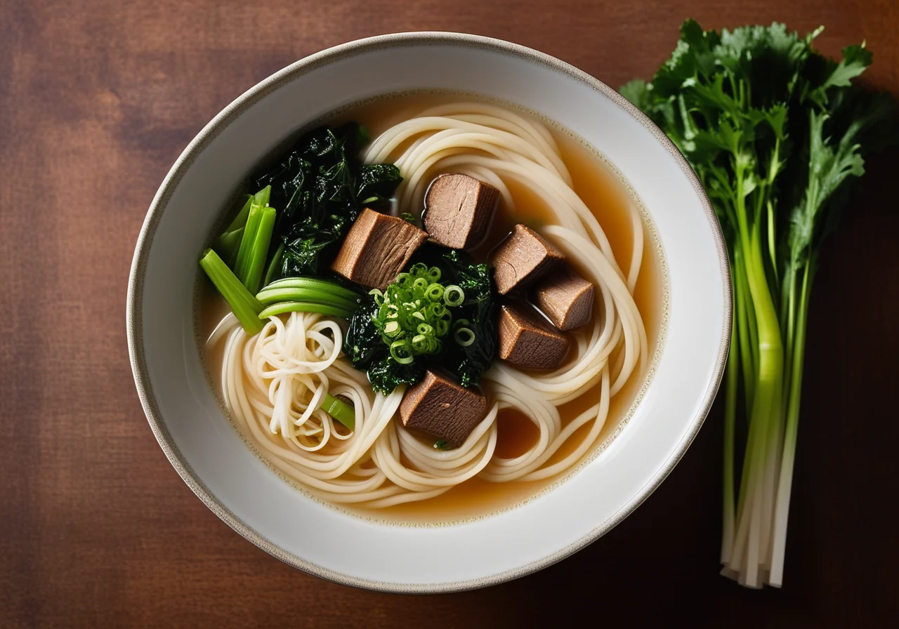Miso Soup with Noodles and Shiitake