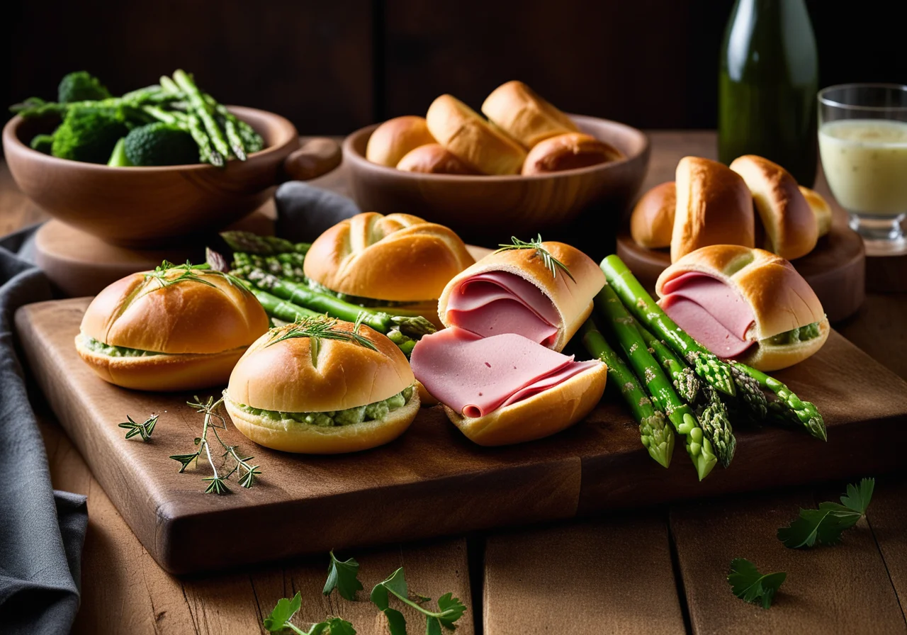 Buffet with Ham Rolls, Pasties, Sandwiches etc.