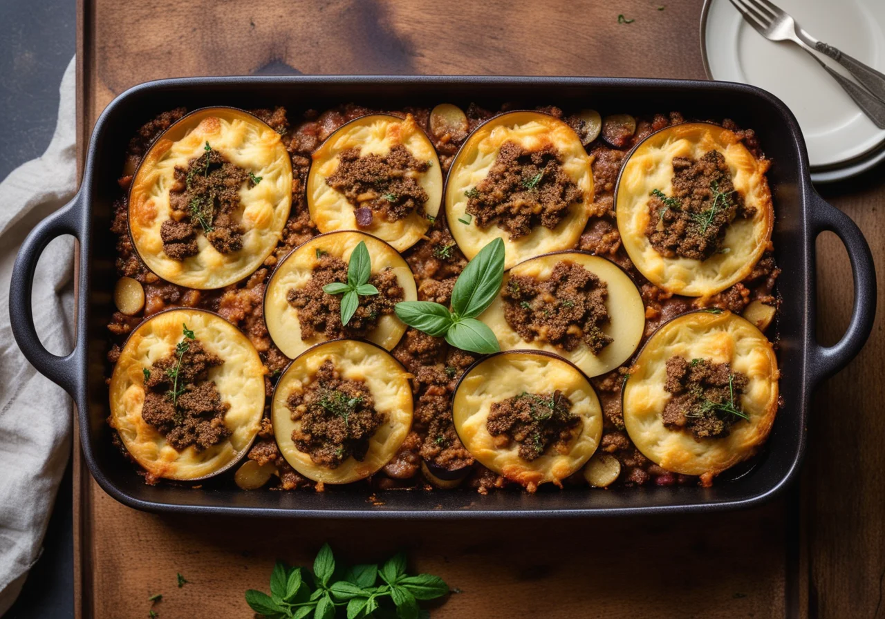 Aubergine-Patty Casserole